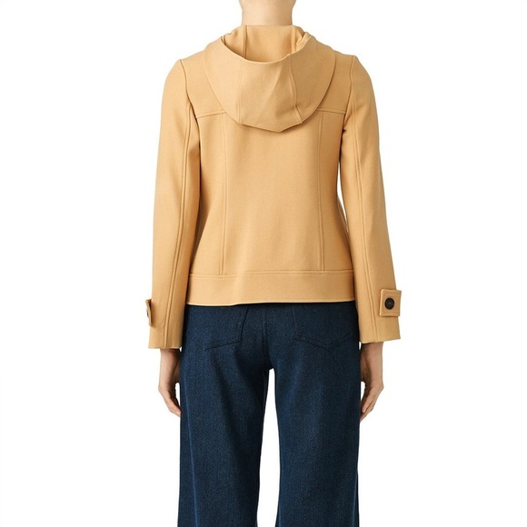 Shoshanna Tan Toggle Hooded Swing Jacket Coat Tan size‎ 8 Classic and Chic - Picture 6 of 14